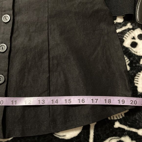 LIBIAN Vintage red satin and black short-sleeve blouse w/ belt ~  LARGE XL shirt - Picture 9 of 13